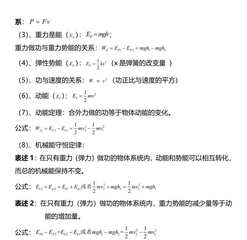 高中物理必修二知识点总结(公式篇) 高中物理必修二知识点总结(公式篇)